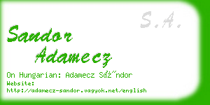 sandor adamecz business card